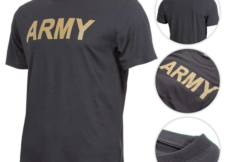 T-SHIRT WITH PRINT “ARMY” BLACK